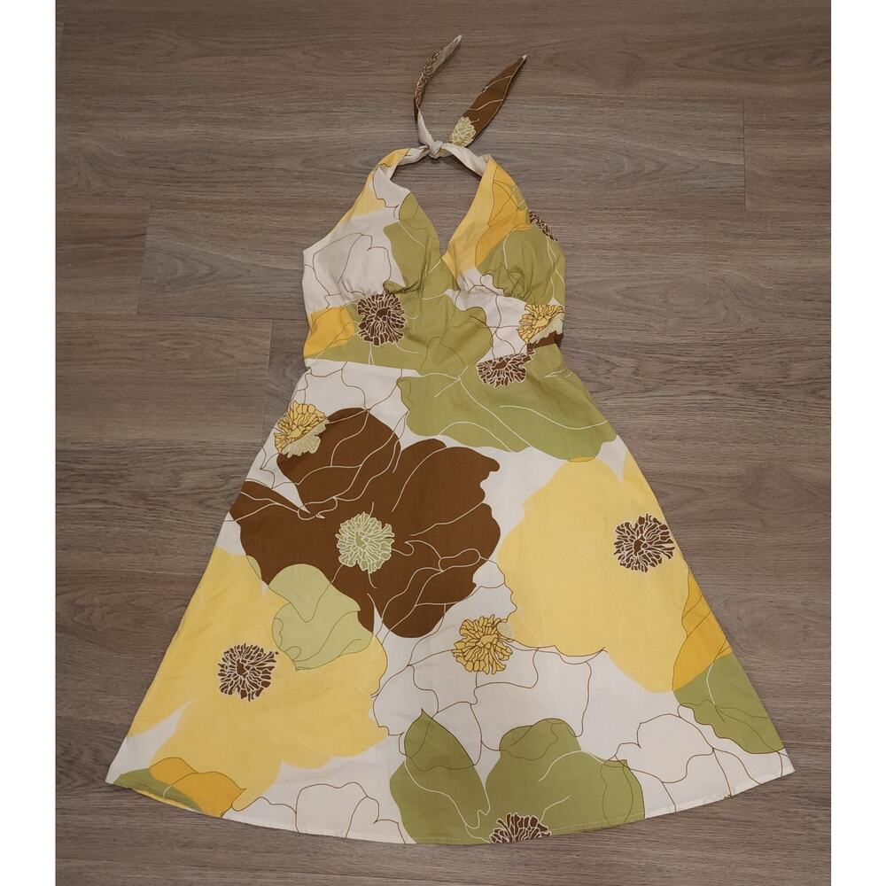 R & K Originals Bold Floral Halter Dress Women's Size 8